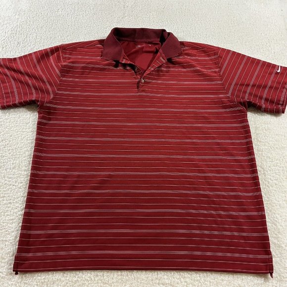 Nike Golf Polo Shirt Mens XL Red Dri Fit Lightweight Golfer Casual - Picture 1 of 9